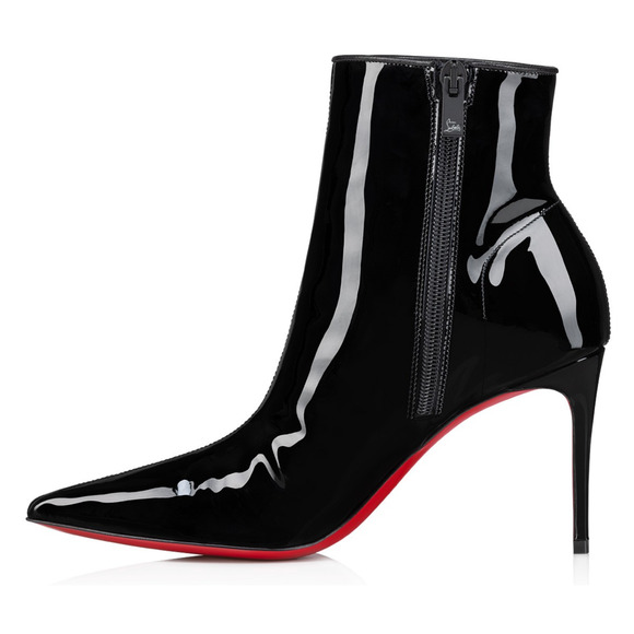 Christian Louboutin Sporty Kate Booty 85 Black Patent CL Ankle Heel Bootie 36.5 - Picture 9 of 15
